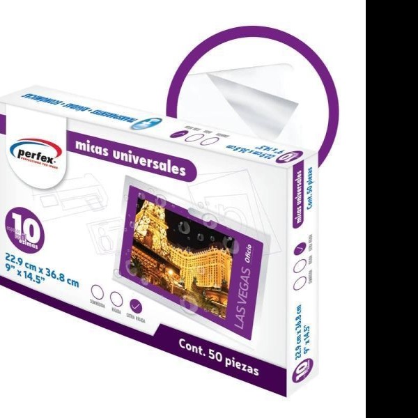 MICA TERMICA OFI. 229X368 MM 10 MIL. PERFEX PAQUETE C50PZ